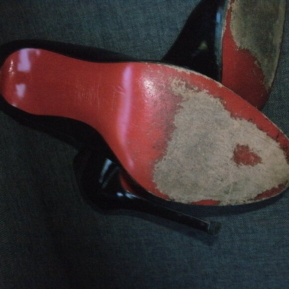 Christian Louboutin Red Bottom Black Patent Leather High Heel Pumps Shoes ~ 39.5 - Picture 7 of 10